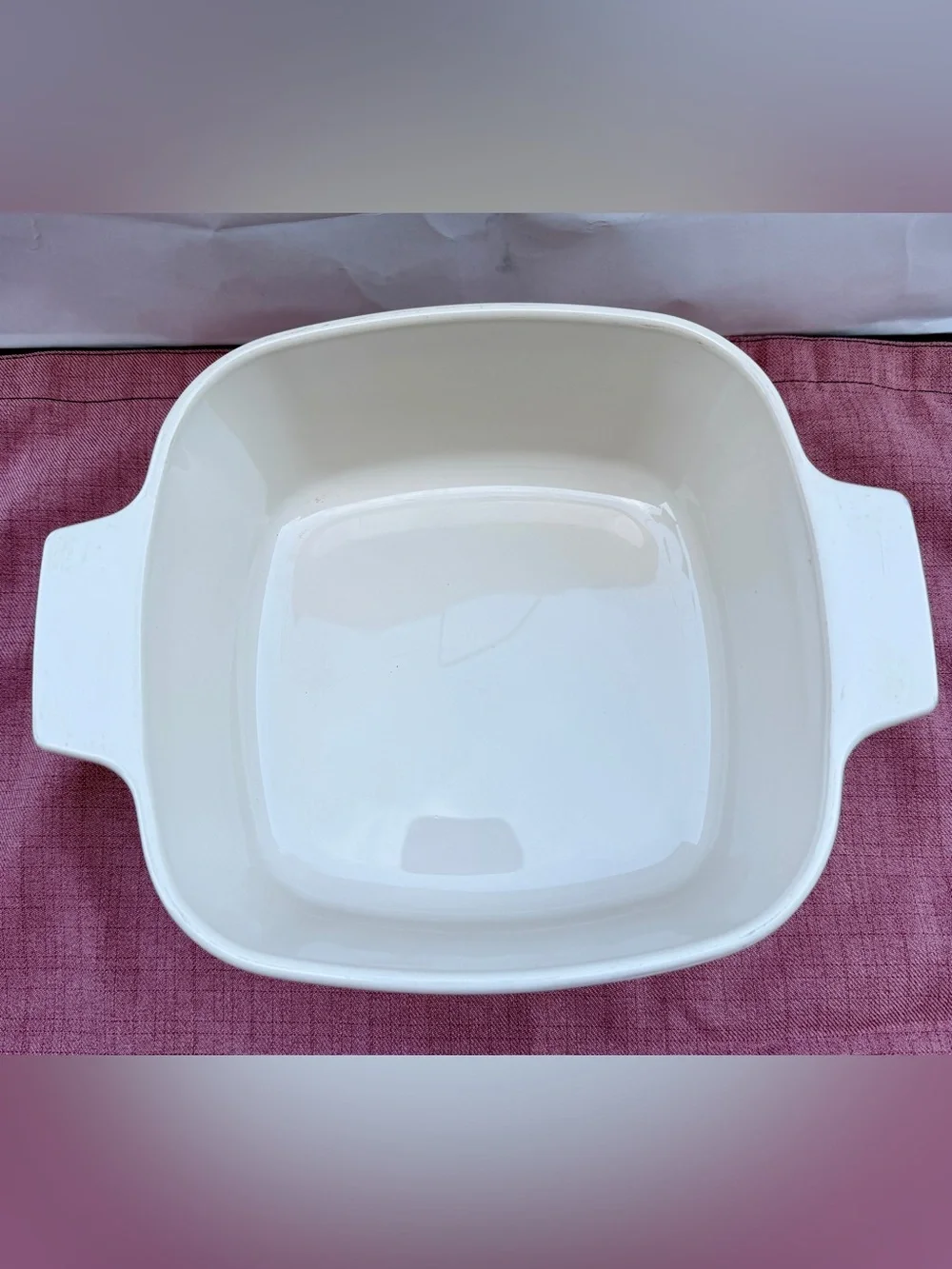 Corningware White Ceramic Casserole Dish with Pink Heart Motif
